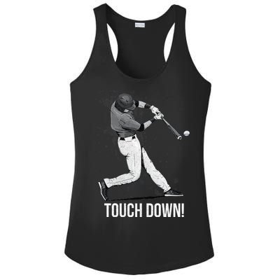 Touch Down Baseball Home Run Ladies PosiCharge Competitor Racerback Tank