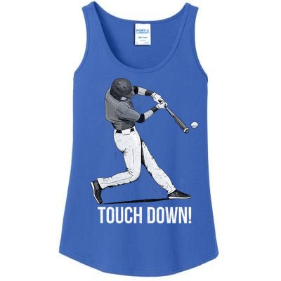 Touch Down Baseball Home Run Ladies Essential Tank