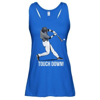 Touch Down Baseball Home Run Ladies Essential Flowy Tank