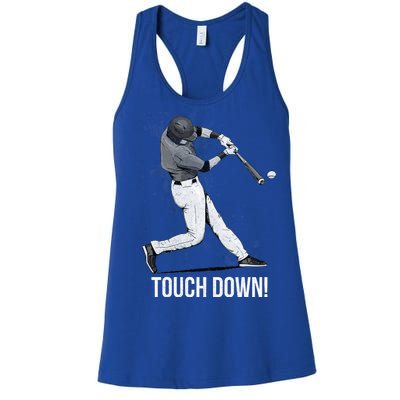 Touch Down Baseball Home Run Women's Racerback Tank