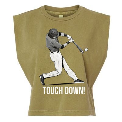 Touch Down Baseball Home Run Garment-Dyed Women's Muscle Tee