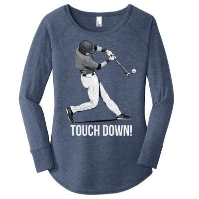 Touch Down Baseball Home Run Women's Perfect Tri Tunic Long Sleeve Shirt