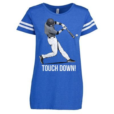 Touch Down Baseball Home Run Enza Ladies Jersey Football T-Shirt