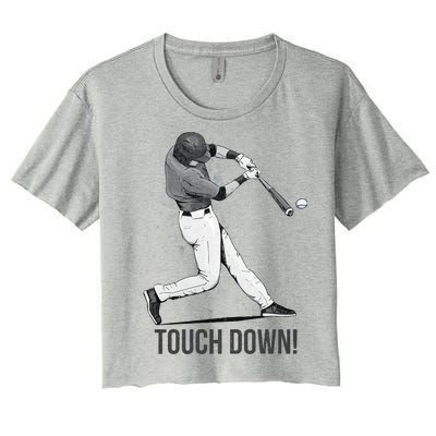 Touch Down Baseball Home Run Women's Crop Top Tee