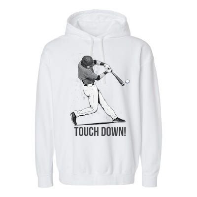 Touch Down Baseball Home Run Garment-Dyed Fleece Hoodie