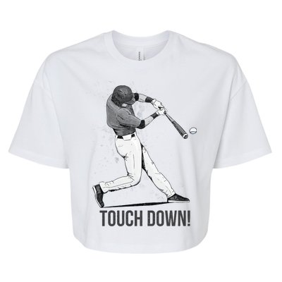 Touch Down Baseball Home Run Bella+Canvas Jersey Crop Tee