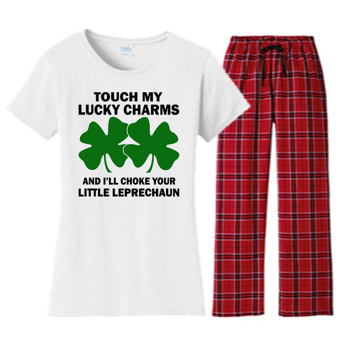 Touch My Lucky Charms And I'll Choke Your Leprechaun Women's Flannel Pajama Set