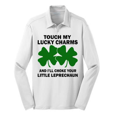 Touch My Lucky Charms And I'll Choke Your Leprechaun Silk Touch Performance Long Sleeve Polo