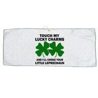 Touch My Lucky Charms And I'll Choke Your Leprechaun Large Microfiber Waffle Golf Towel