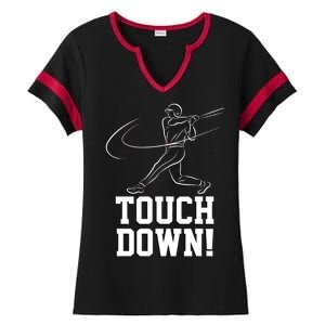 Touchdown Baseball Home-run  Ladies Halftime Notch Neck Tee