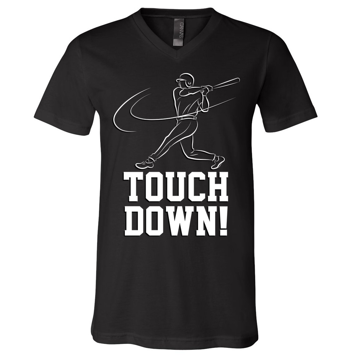 Touchdown Baseball Home-run  V-Neck T-Shirt
