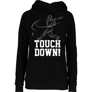 Touchdown Baseball Home-run  Womens Funnel Neck Pullover Hood