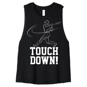 Touchdown Baseball Home-run  Women's Racerback Cropped Tank