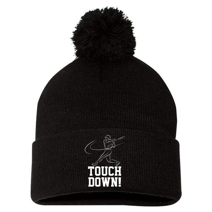 Touchdown Baseball Home-run  Pom Pom 12in Knit Beanie