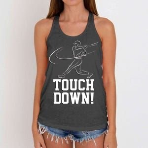 Touchdown Baseball Home-run  Women's Knotted Racerback Tank