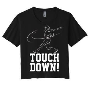 Touchdown Baseball Home-run  Women's Crop Top Tee