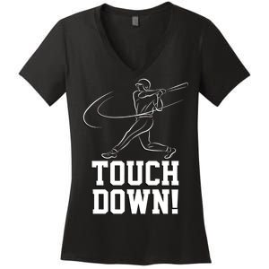 Touchdown Baseball Home-run  Women's V-Neck T-Shirt