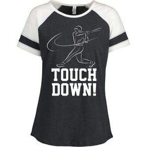 Touchdown Baseball Home-run  Enza Ladies Jersey Colorblock Tee