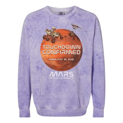 Touchdown Confirmed Mars Perseverance February 18 2021 Colorblast Crewneck Sweatshirt