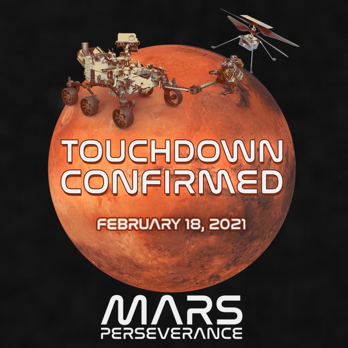 Touchdown Confirmed Mars Perseverance February 18 2021 Ladies PosiCharge Tri-Blend Wicking Tank