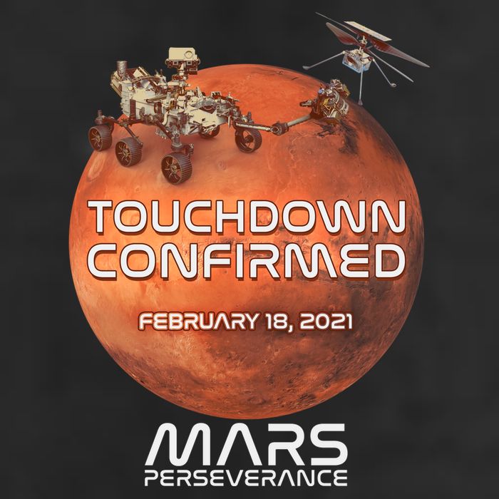 Touchdown Confirmed Mars Perseverance February 18 2021 Crop Fleece Hoodie