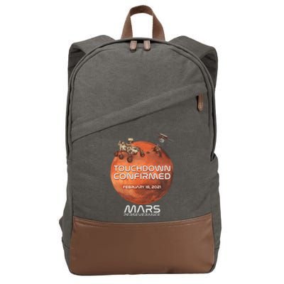 Touchdown Confirmed Mars Perseverance February 18 2021 Cotton Canvas Backpack