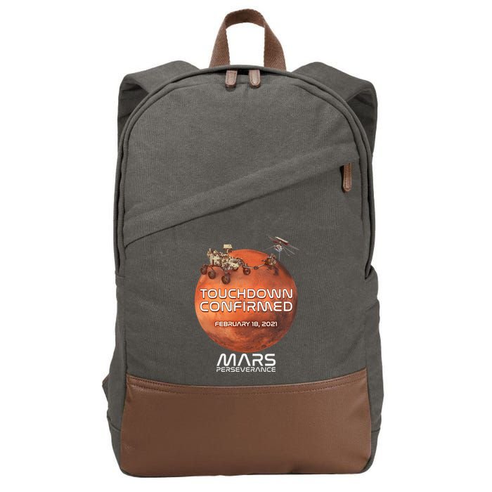 Touchdown Confirmed Mars Perseverance February 18 2021 Cotton Canvas Backpack