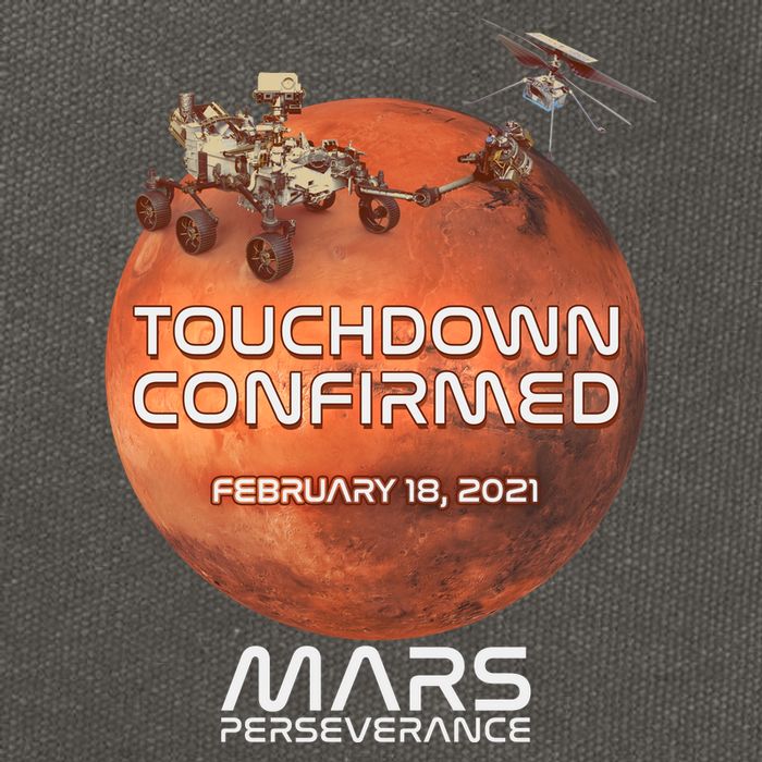 Touchdown Confirmed Mars Perseverance February 18 2021 Cotton Canvas Backpack