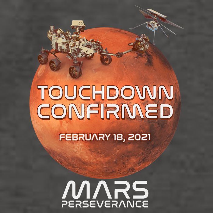 Touchdown Confirmed Mars Perseverance February 18 2021 Vector Backpack