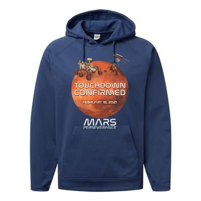 Touchdown Confirmed Mars Perseverance February 18 2021 Performance Fleece Hoodie