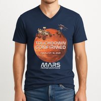 Touchdown Confirmed Mars Perseverance February 18 2021 V-Neck T-Shirt
