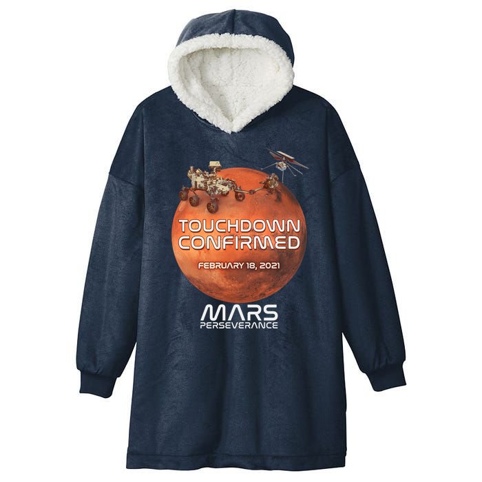 Touchdown Confirmed Mars Perseverance February 18 2021 Hooded Wearable Blanket