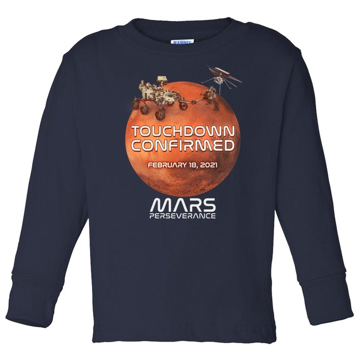 Touchdown Confirmed Mars Perseverance February 18 2021 Toddler Long Sleeve Shirt