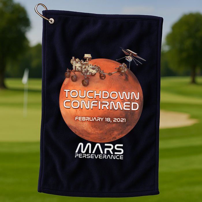 Touchdown Confirmed Mars Perseverance February 18 2021 Golf Towel