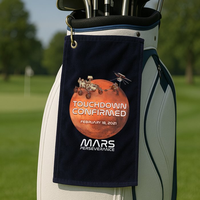 Touchdown Confirmed Mars Perseverance February 18 2021 Golf Towel