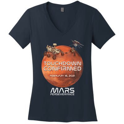 Touchdown Confirmed Mars Perseverance February 18 2021 Women's V-Neck T-Shirt