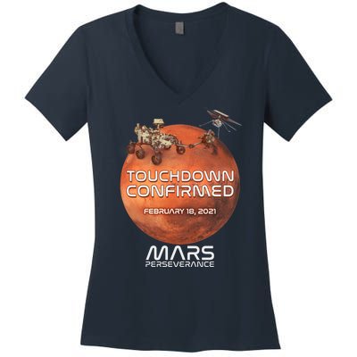 Touchdown Confirmed Mars Perseverance February 18 2021 Women's V-Neck T-Shirt