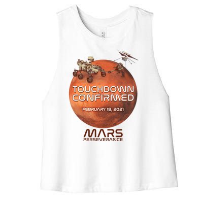 Touchdown Confirmed Mars Perseverance February 18 2021 Women's Racerback Cropped Tank