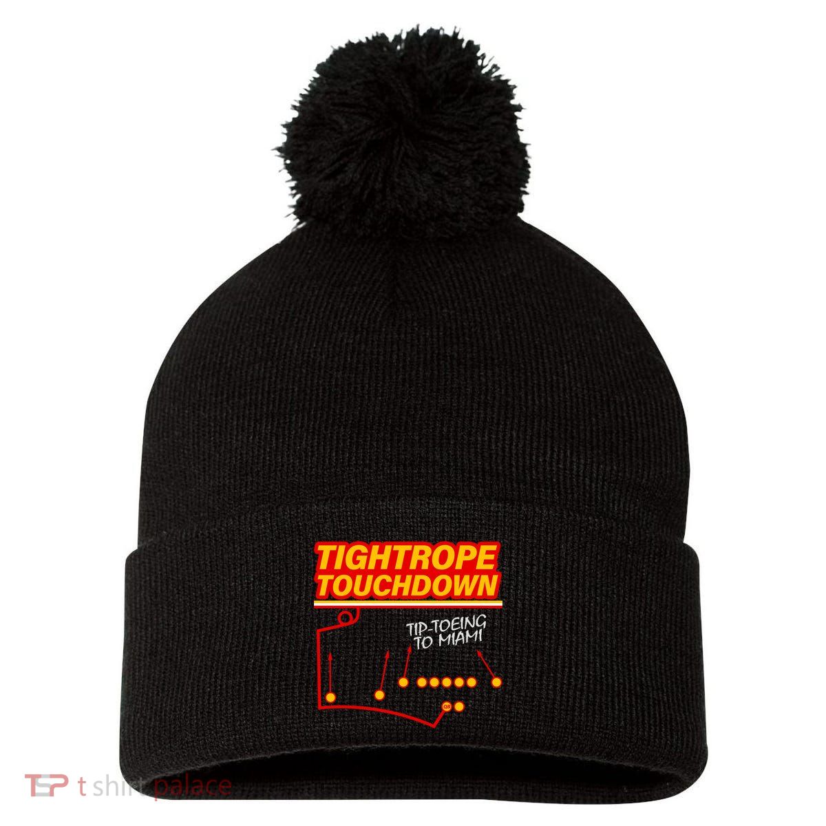 Touchdown Tightrope Pom Pom 12in Knit Beanie
