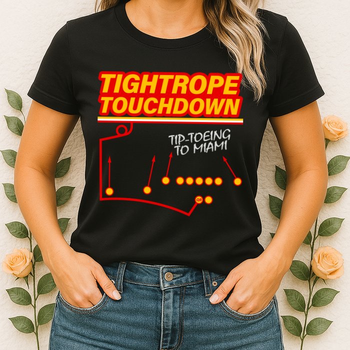 Touchdown Tightrope Womens T-Shirt