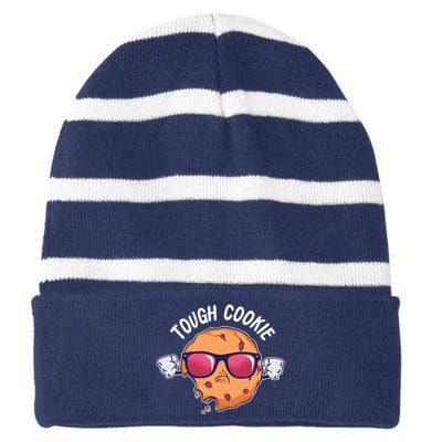 Tough Cookie Striped Beanie with Solid Band