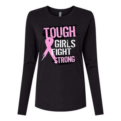 Tough Girls Fight Strong Breast Cancer Womens Cotton Relaxed Long Sleeve T-Shirt