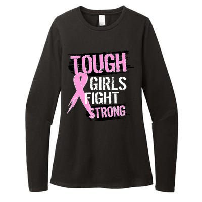 Tough Girls Fight Strong Breast Cancer Womens CVC Long Sleeve Shirt