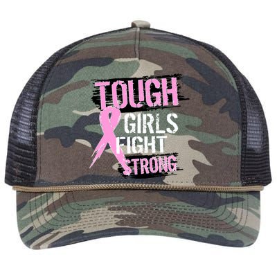 Tough Girls Fight Strong Breast Cancer Retro Rope Trucker Hat Cap