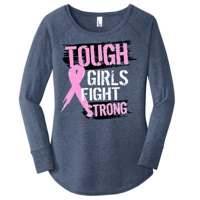 Tough Girls Fight Strong Breast Cancer Women's Perfect Tri Tunic Long Sleeve Shirt