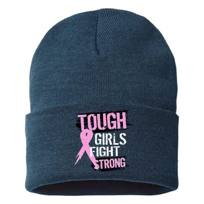 Tough Girls Fight Strong Breast Cancer Sustainable Knit Beanie