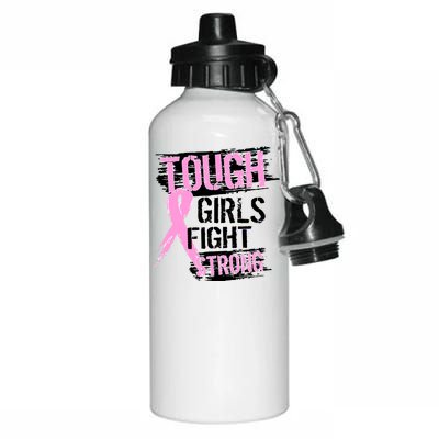 Tough Girls Fight Strong Breast Cancer Aluminum Water Bottle