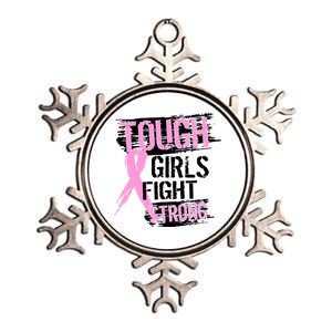 Tough Girls Fight Strong Breast Cancer Metallic Star Ornament