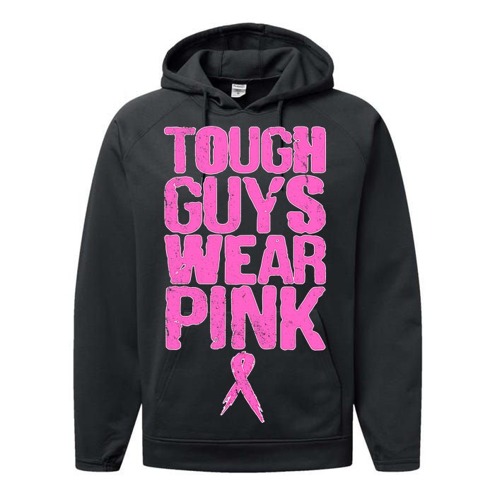 Tough Guys Wear Pink Breast Cancer Awareness Performance Fleece Hoodie