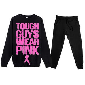 Tough Guys Wear Pink Breast Cancer Awareness Premium Crewneck Sweatsuit Set